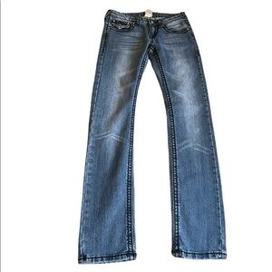 True Religion Rhinestone boot cut jeans size 27 blue denim